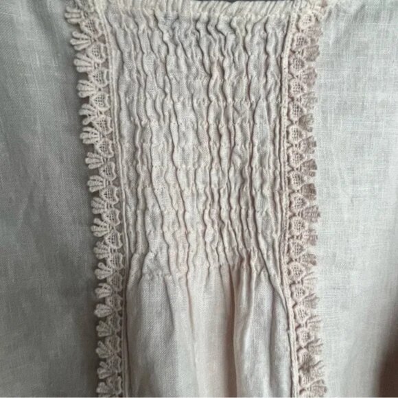 Terzo Millennio Premium Linen "European Flax" Long Sleeved Top Medium Pale Pink - Picture 4 of 5